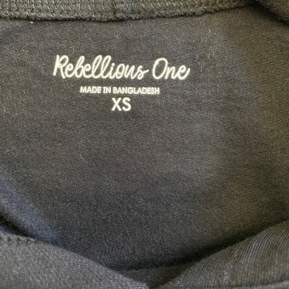 Rebellious One Butterfly Graphic Long-Sleeve Hoodie Pullover, XS, Black NWT - Picture 4 of 14